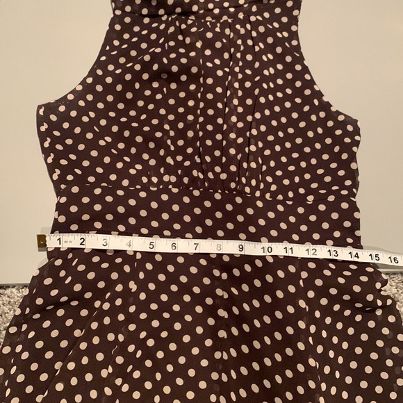Brown & Beige polka dot dress - Picture 6 of 7
